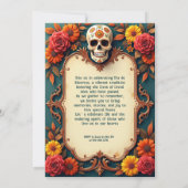 💀🎉 Blauwgroen me de Afterlife Party Invitation Kaart (Achterkant)