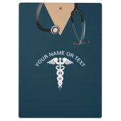 Blauwgroen medisch geïndividualiseerd zurscrub klembord (Achterkant)