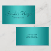 Blauwgroen Medium Turquoise Elegant Ombre Visitekaartje (Voorkant / Achterkant)