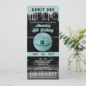 Blauwgroen meisje Basketball Birthday Ticket Kaart (Staand voorkant)