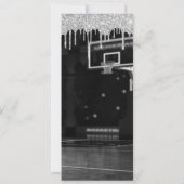 Blauwgroen meisje Basketball Birthday Ticket Kaart (Achterkant)
