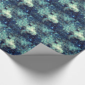 Blauwgroen Melkweg Cadeaupapier (Hoek)
