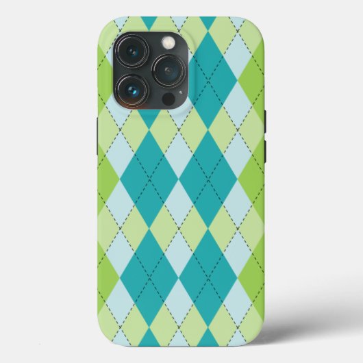 Blauwgroen Melon Mod Argyle Case-Mate iPhone Case (Achterkant)