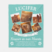 Blauwgroen Memorial Dog Foto Fleece Deken (Voorkant)