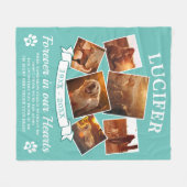 Blauwgroen Memorial Dog Foto Fleece Deken (Voorkant (Horizontaal))