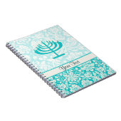 Blauwgroen Menorah Notitieboek (Rechterzijde)