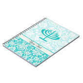 Blauwgroen Menorah Notitieboek (Linkerzijde)