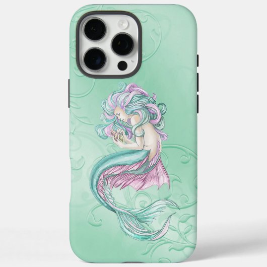Blauwgroen Mermaid Hoesje-Mate iPhone Case (Achterkant)