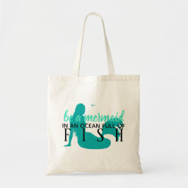 Blauwgroen mermaid Quote Beach Vacking Tote Bag
