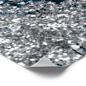 Blauwgroen Mermaid Silver Glitter Birthday Sign Poster (Hoek)