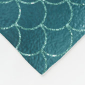 Blauwgroen mermaid Sparkle Fleece Deken (Hoek)