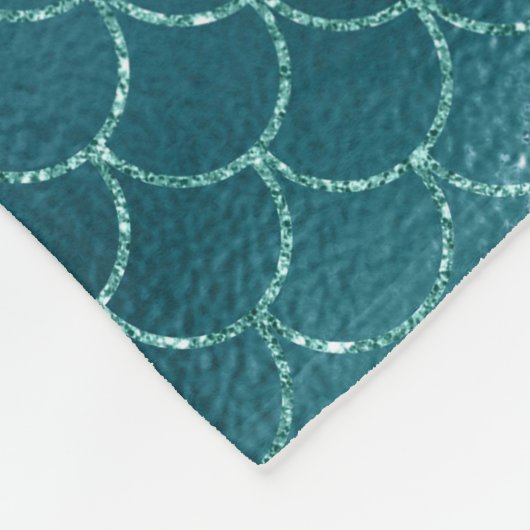 Blauwgroen mermaid Sparkle Fleece Deken (Hoek)