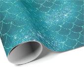 Blauwgroen mermaid Sparkle Glitter Cadeaupapier (Rol Hoek)