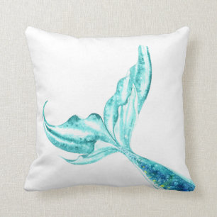 Blauwgroen mermaid Tail Pillow Kussen
