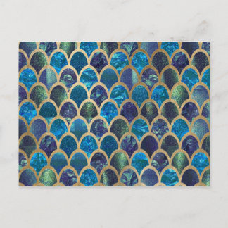 Blauwgroen mermaïdeweegschalen briefkaart