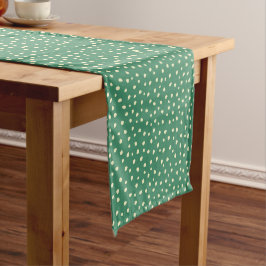Blauwgroen met beige Stippen Medium Tafelloper