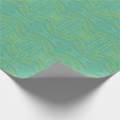 Blauwgroen met blauw en limoengroen cadeaupapier (Hoek)