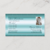 Blauwgroen met diamanten en fotoprofessionals visitekaartje (Achterkant)