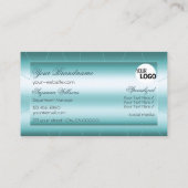 Blauwgroen met diamanten en professionele Logo Visitekaartje (Achterkant)