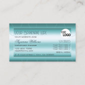 Blauwgroen met diamanten en stijlvol Logo Visitekaartje (Achterkant)