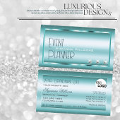 Blauwgroen met diamanten en stijlvol Logo Visitekaartje