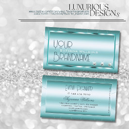 Blauwgroen met diamanten uitmuntende glamoureus visitekaartje