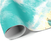 Blauwgroen met Floral Cadeaupapier (Rol Hoek)