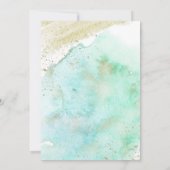 Blauwgroen met Gold Bubbles & Bourbon Ocean Shower Kaart (Achterkant)