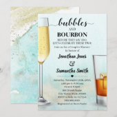 Blauwgroen met Gold Bubbles & Bourbon Ocean Shower Kaart (Voorkant / Achterkant)