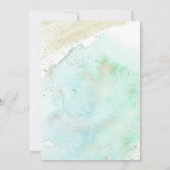 Blauwgroen met Gold Niets Fancy Gewoon liefdesuitn Save The Date (Achterkant)