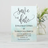 Blauwgroen met Gold Ocean Wedding Beach Save The Date (Staand voorkant)