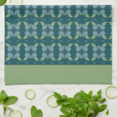 Blauwgroen met groene en blauwe tinten theedoek (Gevouwen)