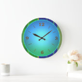 Blauwgroen met helder aqua midden grote klok (Huis)