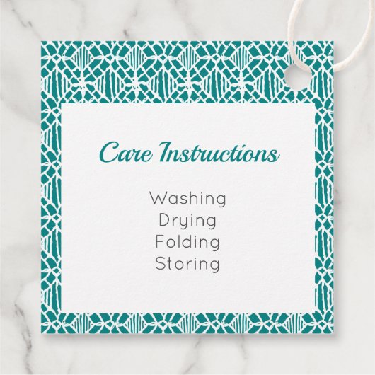 Blauwgroen met Label Wit haakpatroon (Achterkant)