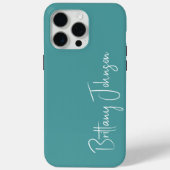 Blauwgroen met monogram Case-Mate iPhone case (Achterkant)