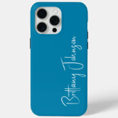 Blauwgroen met monogram Case-Mate iPhone case (Achterkant)