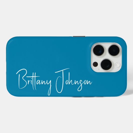 Blauwgroen met monogram Case-Mate iPhone case (Achterkant (horizontaal))