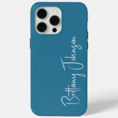 Blauwgroen met monogram Case-Mate iPhone case (Achterkant)