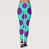 Blauwgroen met Paarse pokstippen. Leggings (Achterkant)