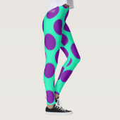 Blauwgroen met Paarse pokstippen. Leggings (Rechts)