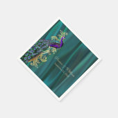 Blauwgroen met Peacock Trouwpapier servet (Hoek)