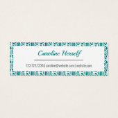 Blauwgroen met Visitekaartje Wit haakpatroon (Achterkant)