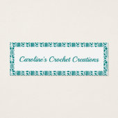 Blauwgroen met Visitekaartje Wit haakpatroon (Voorkant)