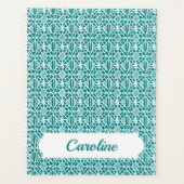 Blauwgroen met White Crochet Lace Pattern Planner (Voorkant)