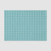 Blauwgroen met White Crochet Lace Pattern Tissuepapier (Voorkant)
