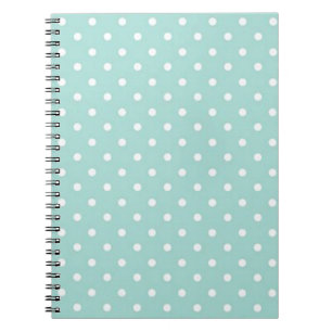Blauwgroen met White Polka Dots Notitieboek
