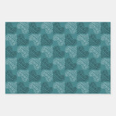 Blauwgroen met zwart en wit hart inpakpapier vel (Voorkant 2)