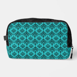 BLAUWGROEN MET ZWARTE SIERLIJKE DESIGN TOILETTASJE