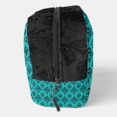 BLAUWGROEN MET ZWARTE SIERLIJKE DESIGN TOILETTASJE (Rechts)