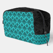 BLAUWGROEN MET ZWARTE SIERLIJKE DESIGN TOILETTASJE (Rechterhoek)